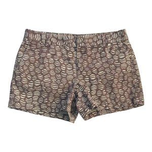 Ann Taylor Loft Women's Print Linen Blend Shorts, Brown & Ivory, Size 6